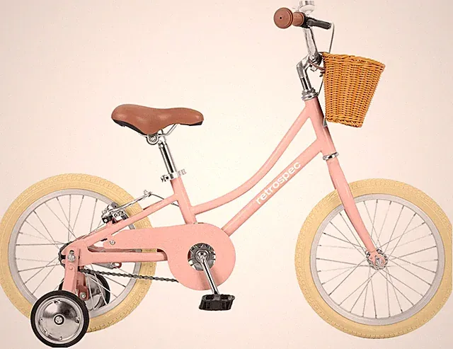 Beaumont Mini 16In Kids Bike with Training Wheels & Basket - Beginner Bicycle fo