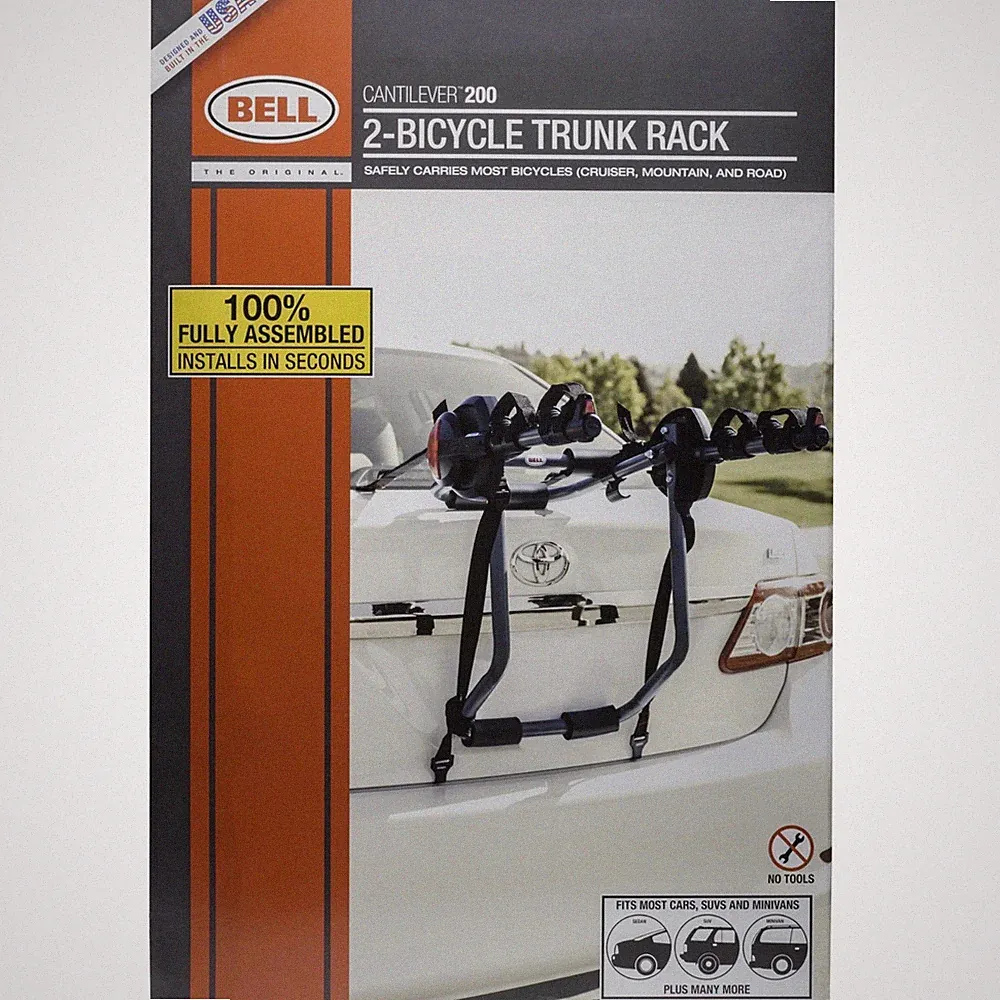 Bell Cantilever 200 2-Bike Car Rack Road/Mountain/Cruiser Bicycles -Trunk Mount