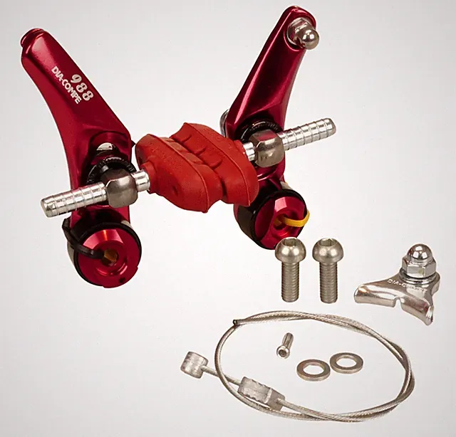 Dia-Compe 988 Cantilever BMX or MTB bicycle brake caliper - RED ANODIZED