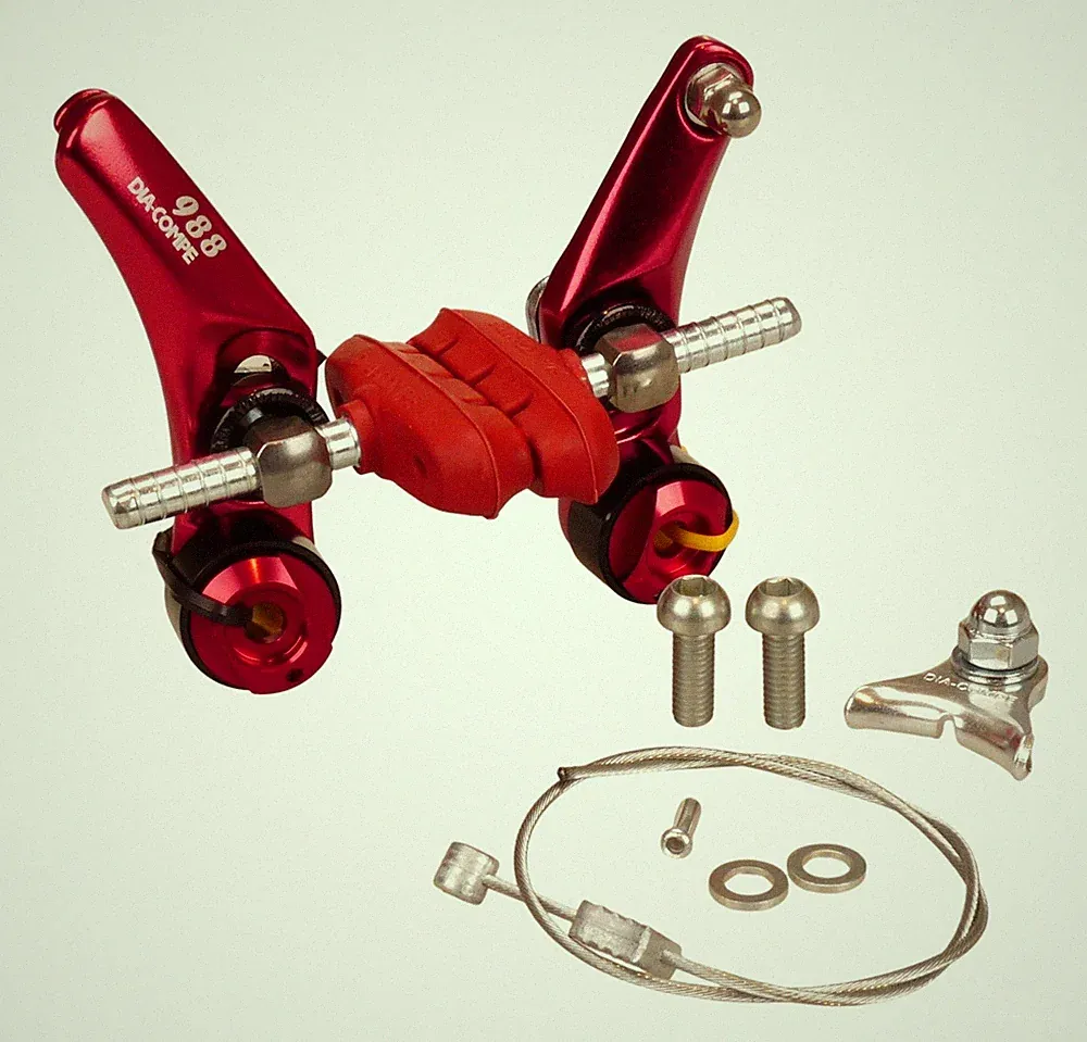 Dia-Compe 988 Cantilever BMX or MTB bicycle brake caliper - RED ANODIZED
