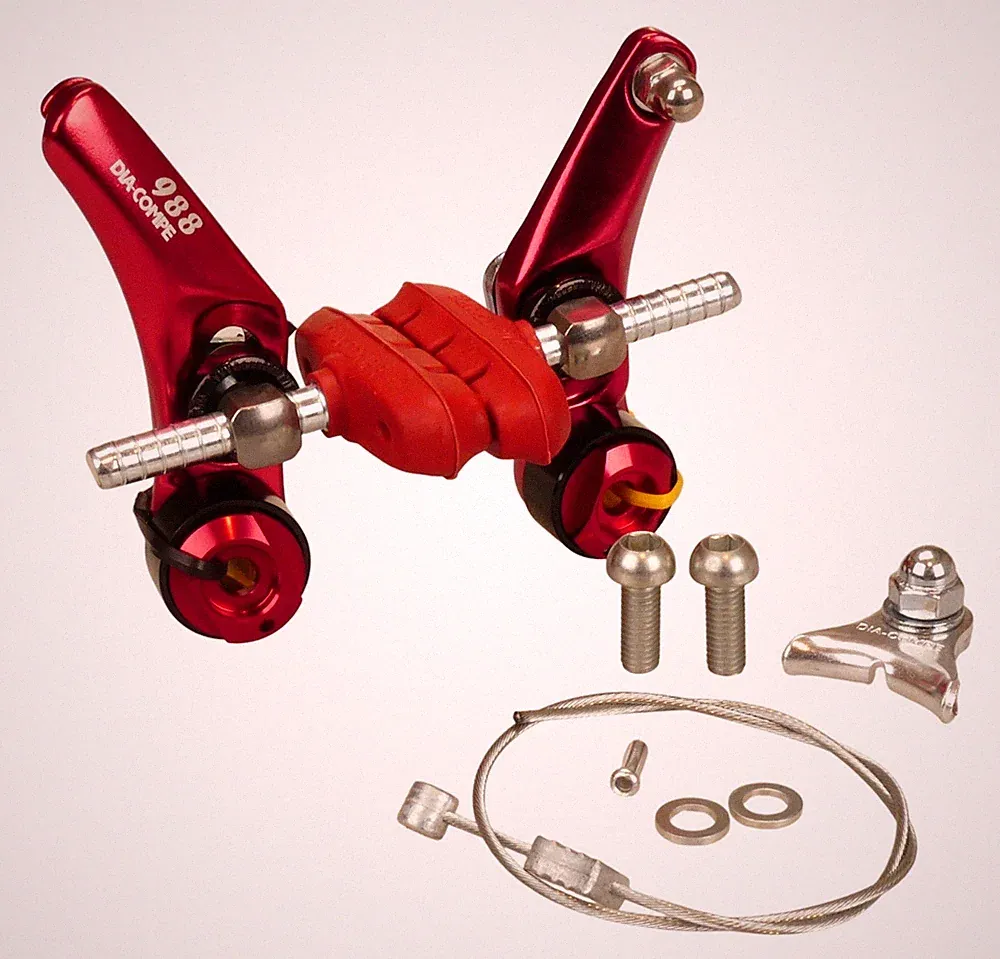 Dia-Compe 988 Cantilever BMX or MTB bicycle brake caliper - RED ANODIZED