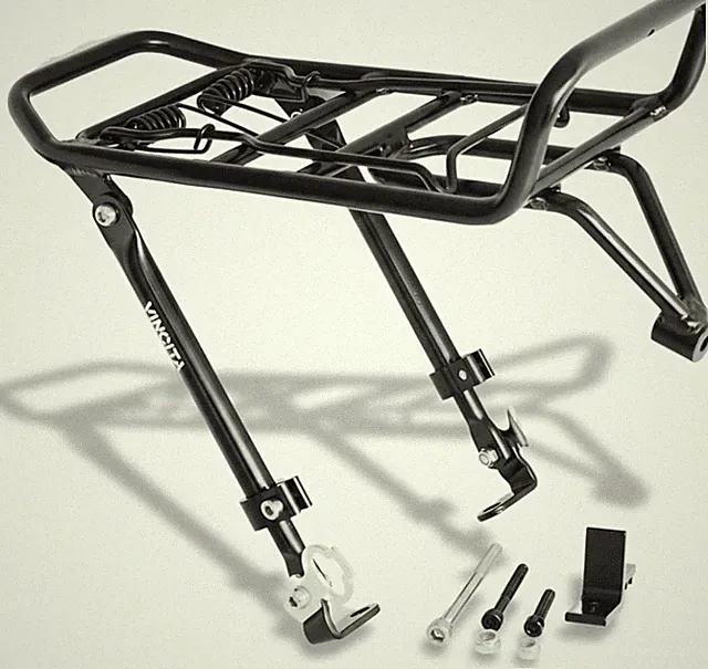 Front Bike Rack W/ Spring Clamp – Adjustable Cargo Carrier 16" to 28" Wheels
