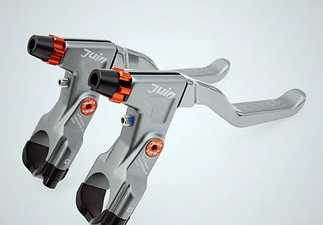 Juin Tech C1 eBike City Folding Bicycle Cable-Actuated Brake Levers Silver Gray