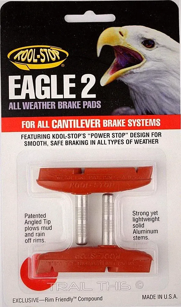 Kool-Stop Eagle 2 Cantilever Bike Brake Pads Smooth Post All-Weather Salmon