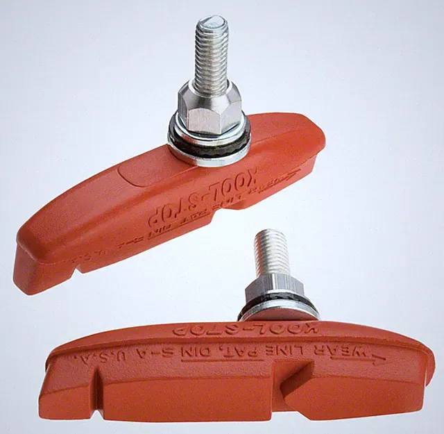 KOOL STOP EAGLE CLAW II 2 CANTILEVER BRAKE PADS THREADED POST SALMON COMPOUND