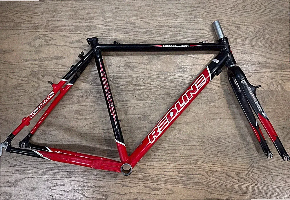 Redline Conquest Team CX Gravel Bike Frameset Cantilever Rim Brake QR 54cm Red