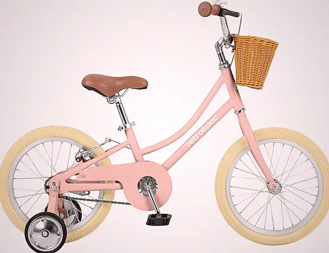 Retrospec Beaumont Mini 16In Kids Bike with Training Wheels & Basket - Beginner