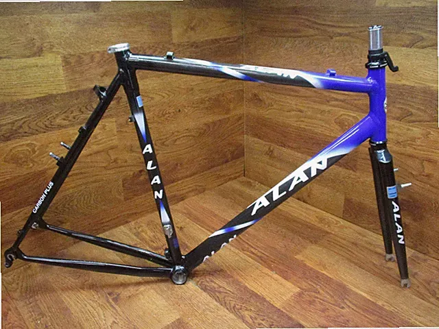 VINTAGE ALAN CARBON CANTILVEVER CYCLOCROSS GRAVEL BIKE FRAME SET 56 x 56 CM