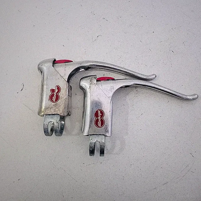 Vintage Altenburger Brake Levers Pair 24mm Clamp Silver Red City Road Bike A80