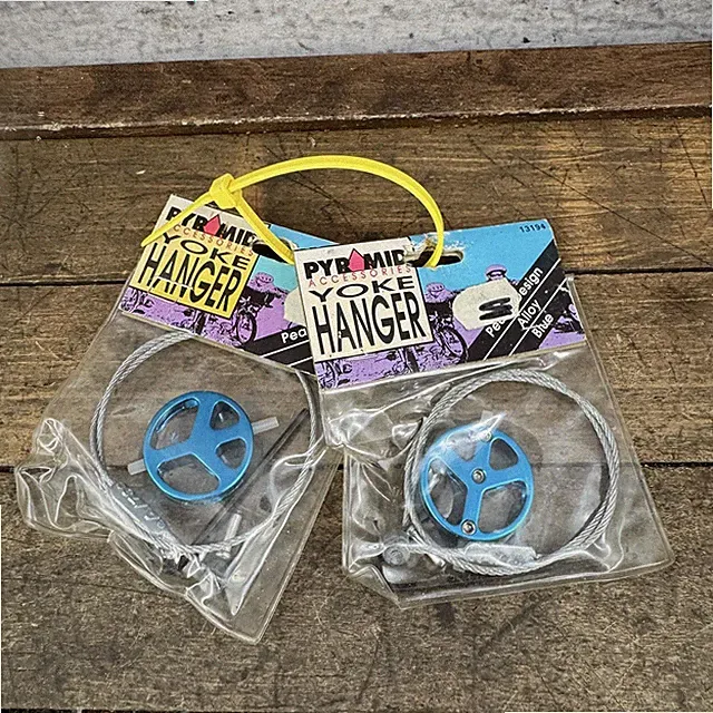 Vintage Brake Hanger Set Peace Sign Alloy Blue Mojo Straddle Cable BMX 90s MTB