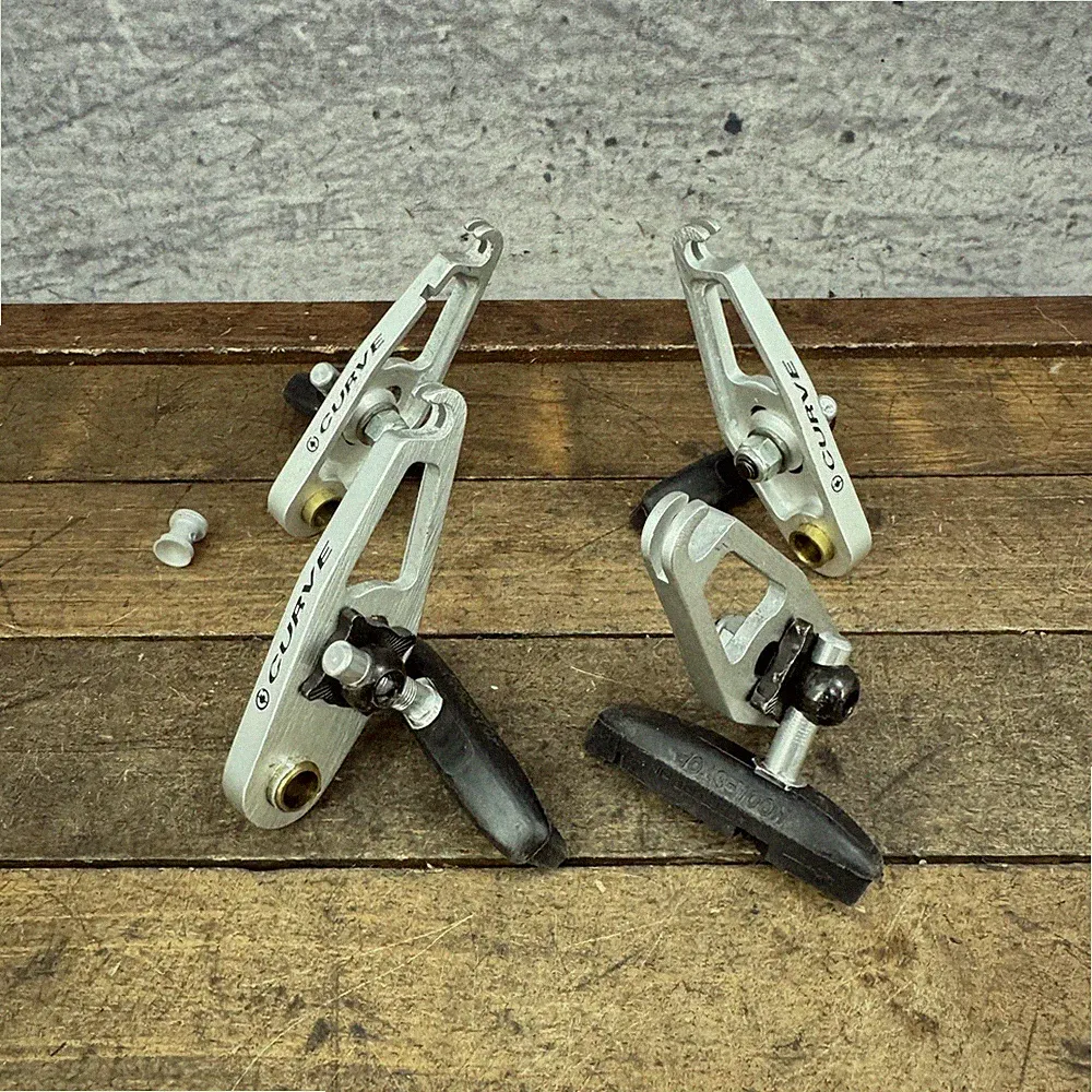 Vintage Curve Racing Cantilever Brake Set PARTS Silver Arms MTB Bike